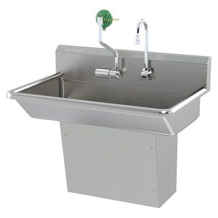 HAWS 30 in. W Hand Wash Sink with AXION Eye/Face Wash, Wall-Mount, Motion Activated 7661